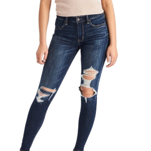 American Eagle Hi-Rise Jegging, Super Stretch-X, destroyed - Picture 1 of 15